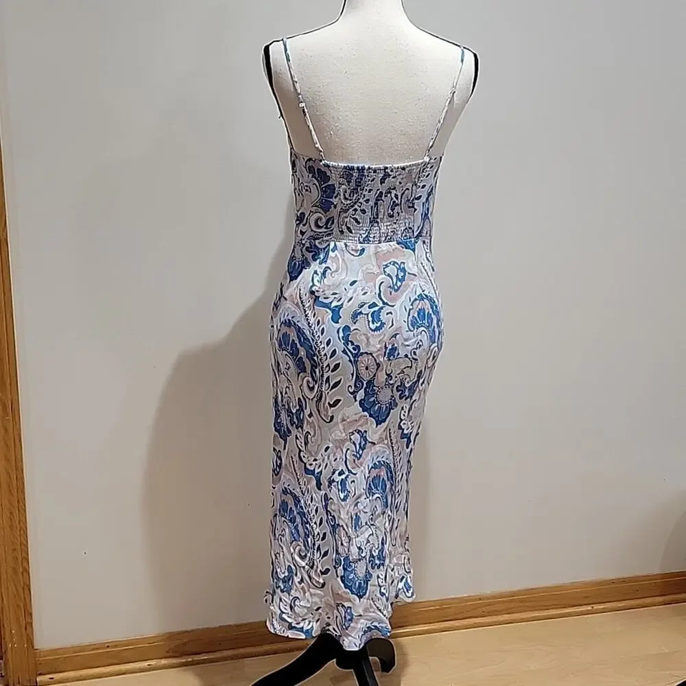 Aritzia Wilfred Bellow Midi Dress Paisley Sz 4 - Picture 2 of 10